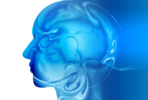 head silhouette with abstract design - abstract medical background