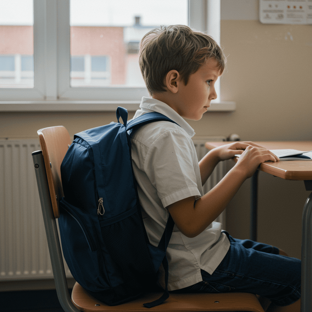 תלמיד לומד בבית הספר